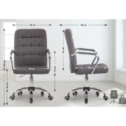 CLP Bureaustoel Terni chroom Frame - Stof - donkergrijs