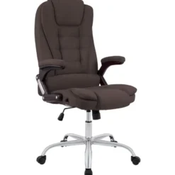 CLP Bureaustoel Thor chroom Frame - Stof - bruin