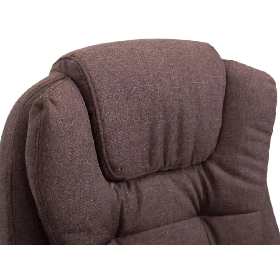 CLP Bureaustoel Thor chroom Frame - Stof - bruin