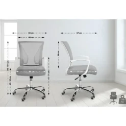 CLP Bureaustoel Tracy chroom Frame - Microfiber - licht grijs