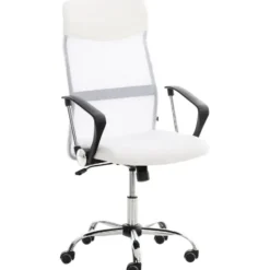 CLP Bureaustoel Washington chroom Frame - Kunstleer - wit