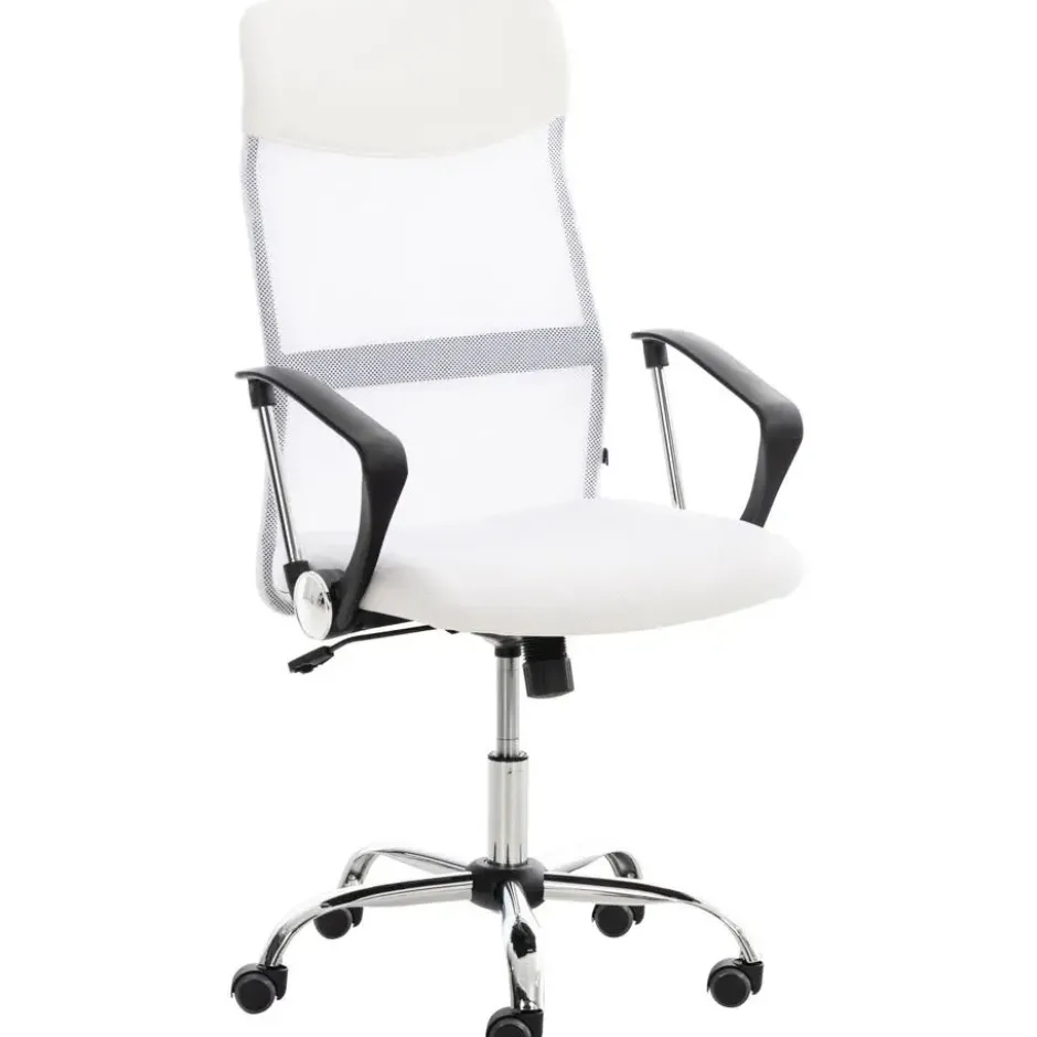 CLP Bureaustoel Washington chroom Frame - Kunstleer - wit