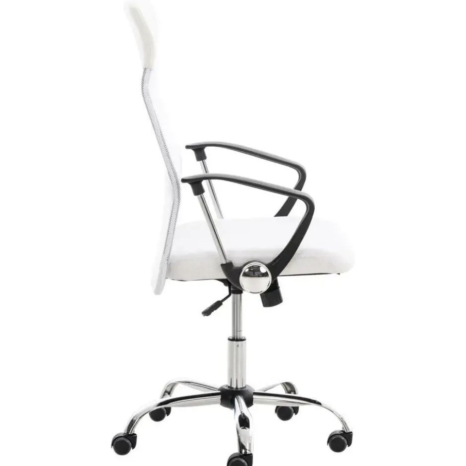 CLP Bureaustoel Washington chroom Frame - Kunstleer - wit