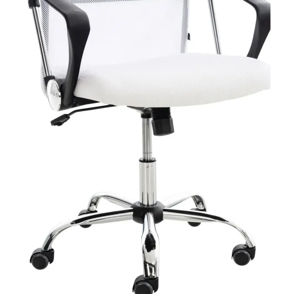 CLP Bureaustoel Washington chroom Frame - Kunstleer - wit