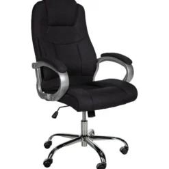 CLP Bureaustoel XL Apoll chroom Frame - Stof - zwart