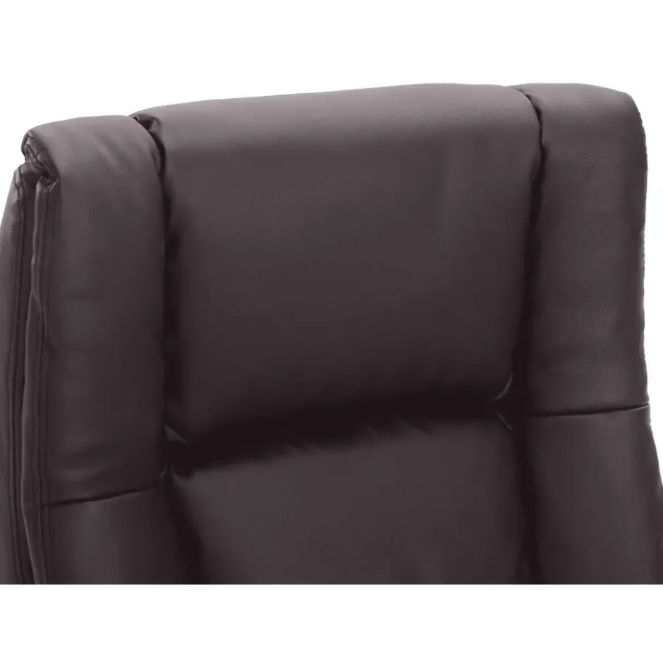 CLP Bureaustoel XL Sparta zwart Frame - Kunstleer - bruin
