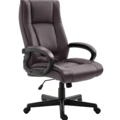 CLP Bureaustoel XL Sparta zwart Frame - Kunstleer - bruin