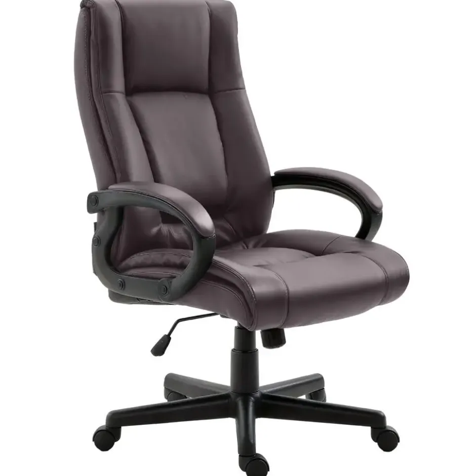 CLP Bureaustoel XL Sparta zwart Frame - Kunstleer - bruin