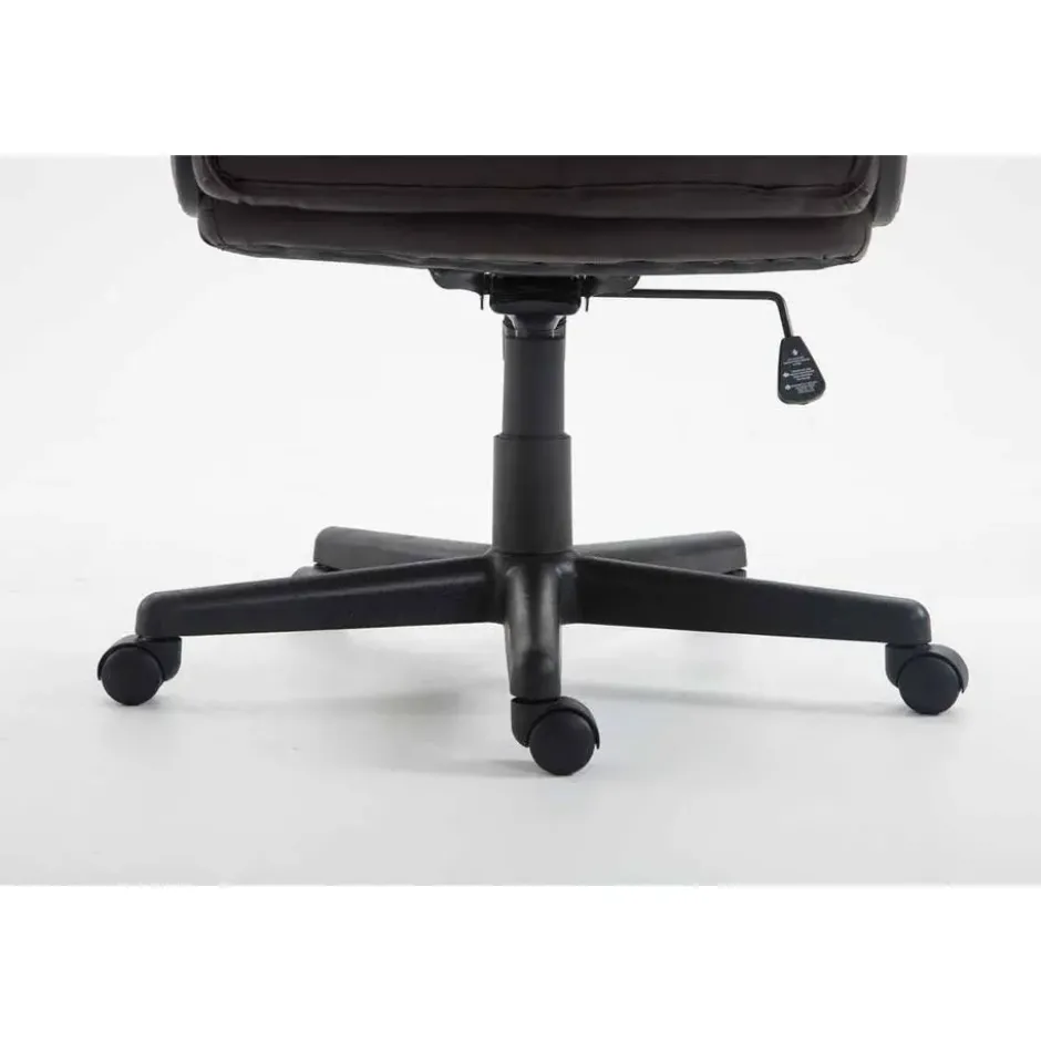 CLP Bureaustoel XL Sparta zwart Frame - Kunstleer - bruin