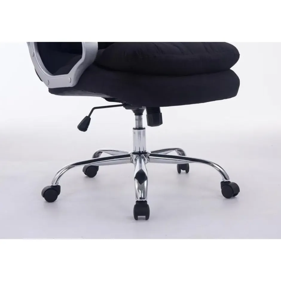 CLP Bureaustoel XXL Vancouver chroom Frame - Stof - zwart