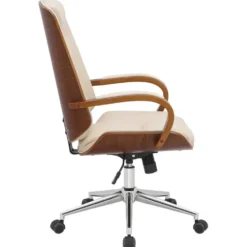 CLP Bureaustoel Yankton Kunstleer - walnoot/creme