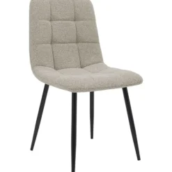 CLP Eetkamerstoel Antibes zwart Frame - Stof - taupe
