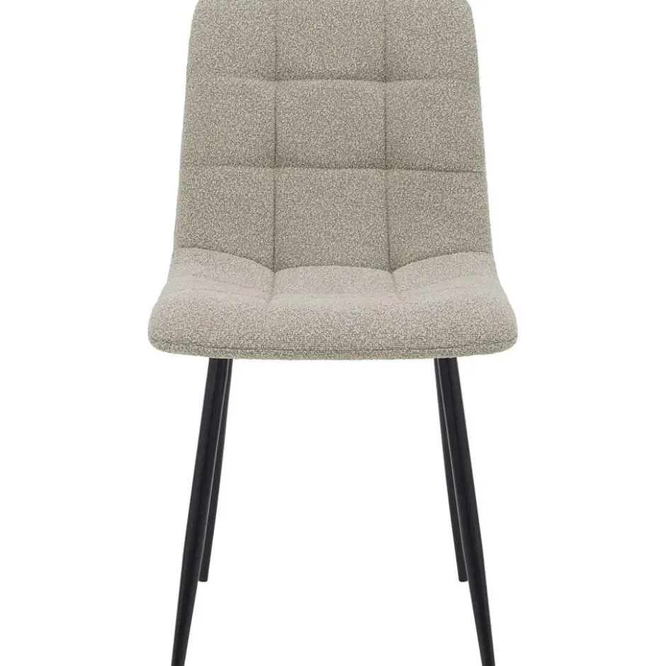 CLP Eetkamerstoel Antibes zwart Frame - Stof - taupe