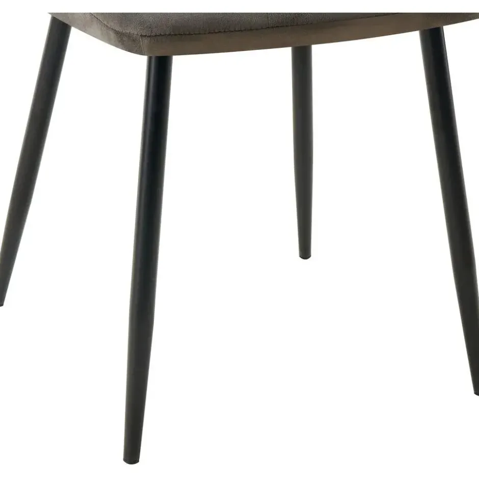 CLP Eetkamerstoel Antibes zwart Frame - Fluweel - antraciet