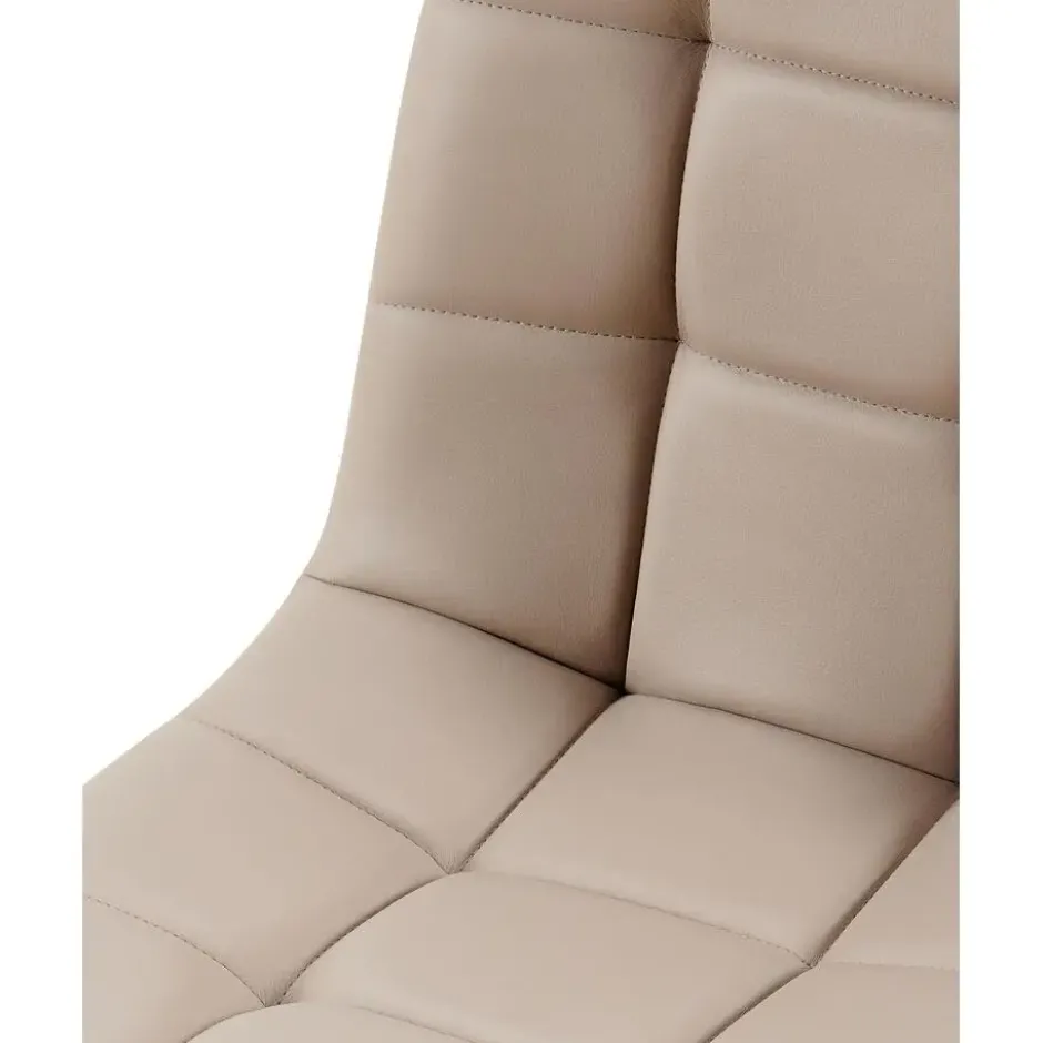 CLP Eetkamerstoel Antibes zwart Frame - Kunstleer - taupe