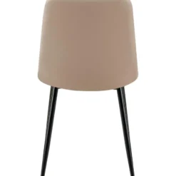 CLP Eetkamerstoel Antibes zwart Frame - Kunstleer - taupe