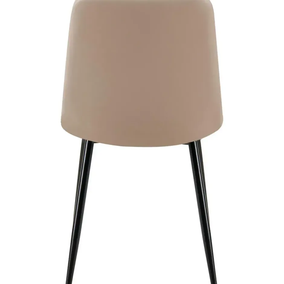 CLP Eetkamerstoel Antibes zwart Frame - Kunstleer - taupe