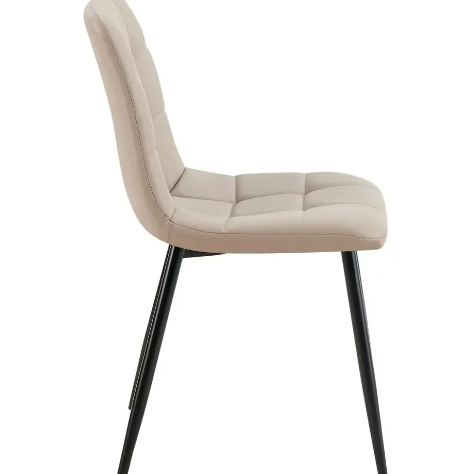 CLP Eetkamerstoel Antibes zwart Frame - Kunstleer - taupe