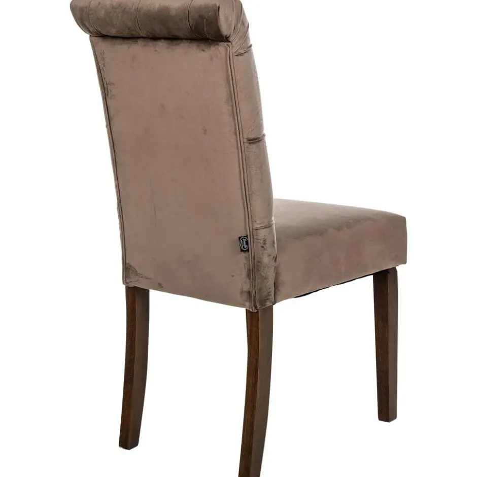 CLP Eetkamerstoel Lisburn walnoot Frame - Fluweel - bruin