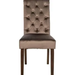 CLP Eetkamerstoel Lisburn walnoot Frame - Fluweel - bruin