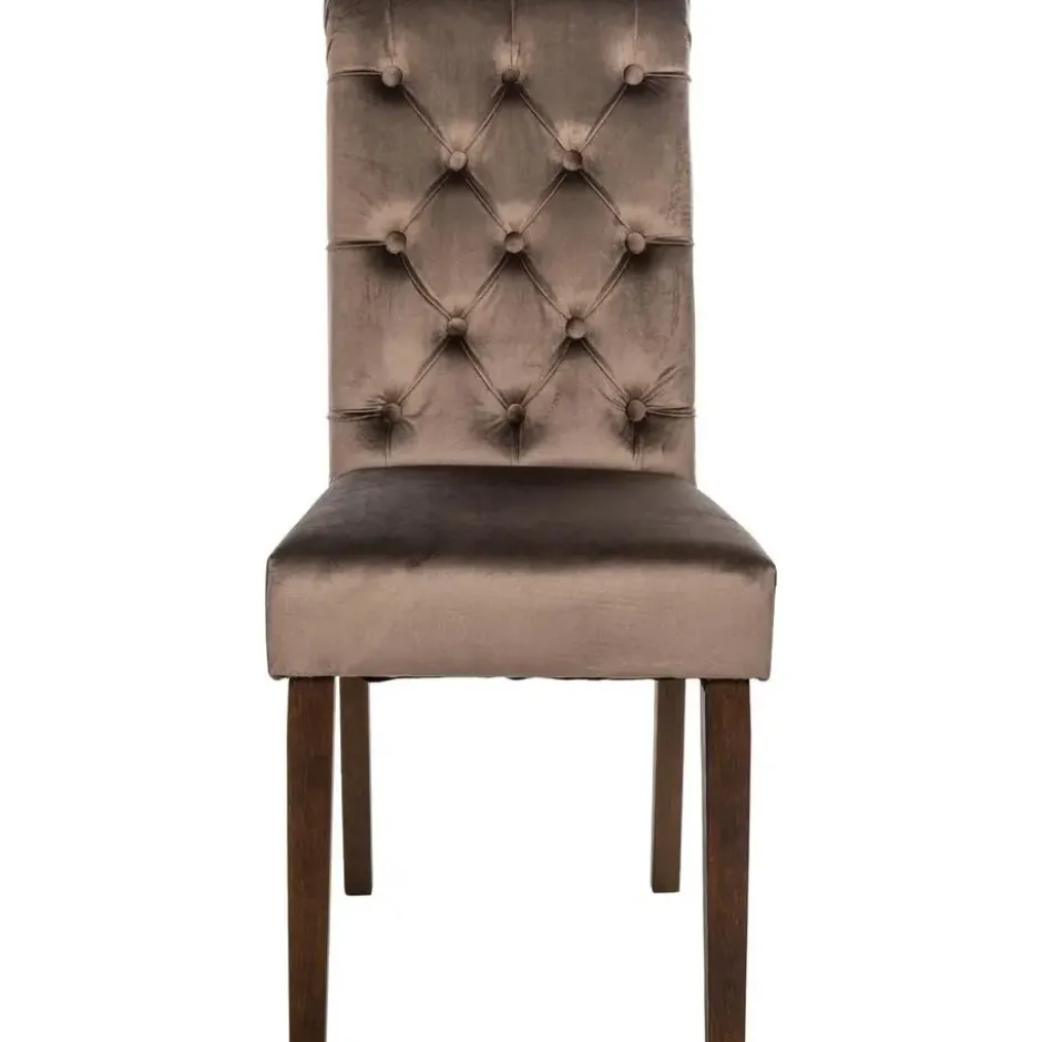 CLP Eetkamerstoel Lisburn walnoot Frame - Fluweel - bruin