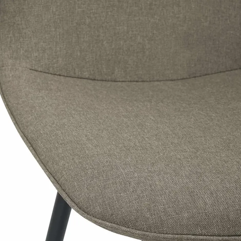 CLP Eetkamerstoel Maryam zwart Frame - Stof - taupe