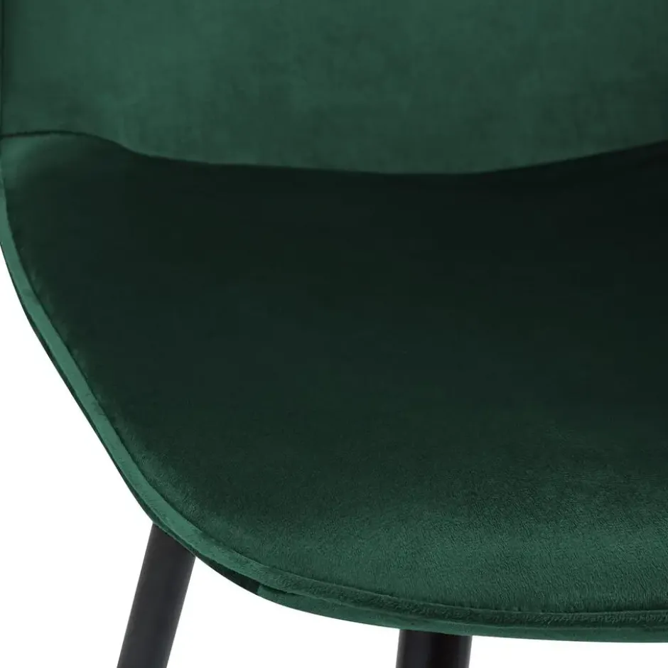 CLP Eetkamerstoel Maryam zwart Frame - Fluweel - groen