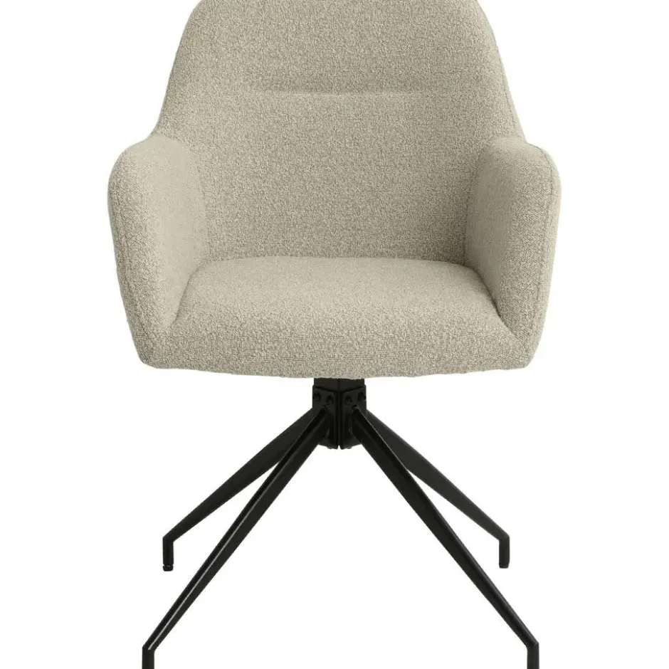 CLP Eetkamerstoel Merlinda zwart Frame - Stof - taupe
