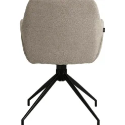 CLP Eetkamerstoel Merlinda zwart Frame - Stof - taupe