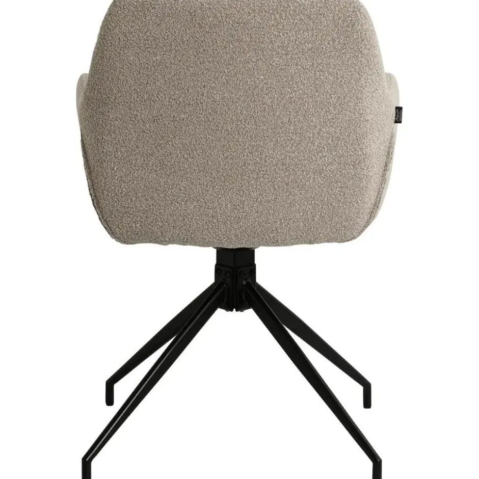CLP Eetkamerstoel Merlinda zwart Frame - Stof - taupe