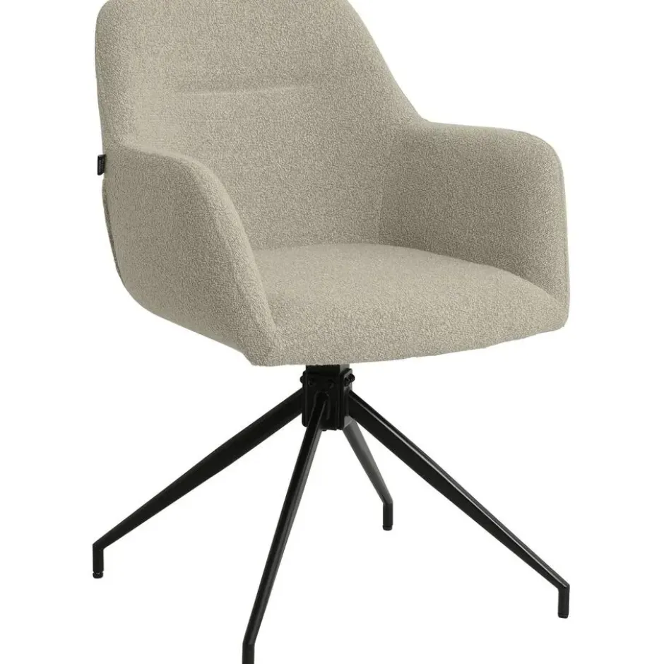CLP Eetkamerstoel Merlinda zwart Frame - Stof - taupe