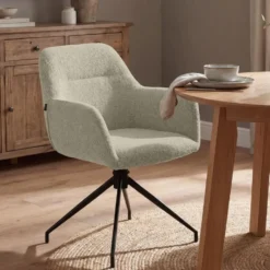 CLP Eetkamerstoel Merlinda zwart Frame - Stof - taupe