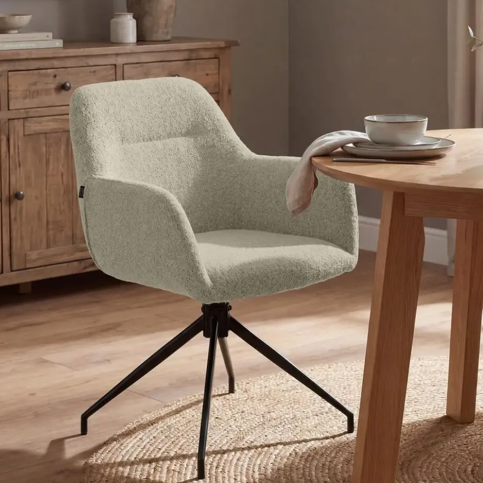 CLP Eetkamerstoel Merlinda zwart Frame - Stof - taupe