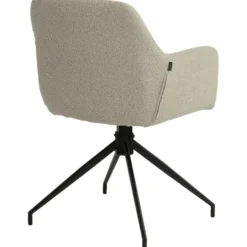 CLP Eetkamerstoel Merlinda zwart Frame - Stof - taupe