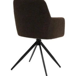 CLP Eetkamerstoel Olema zwart Frame - Stof - bruin