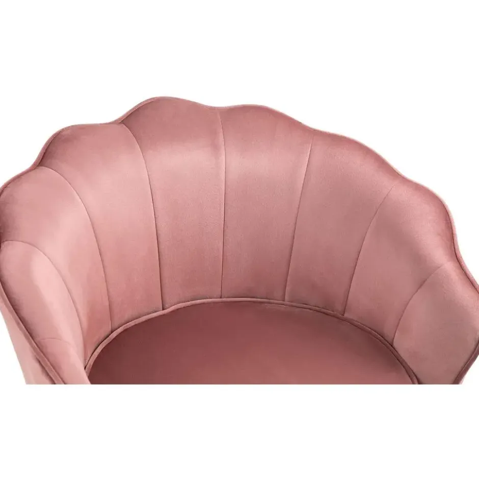 CLP Eetkamerstoel Rosita goud Frame - Fluweel - roze