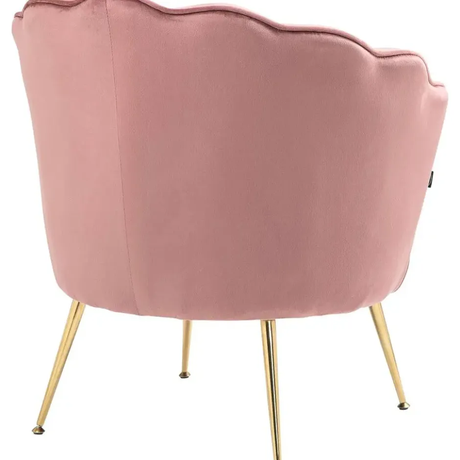 CLP Eetkamerstoel Rosita goud Frame - Fluweel - roze