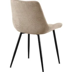 CLP Eetkamerstoel Sardna zwart Frame - Ribstof - taupe