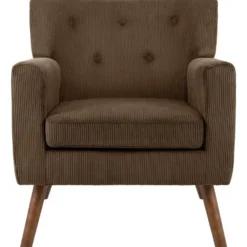 CLP Fauteuil Kioni bruin Frame - Ribstof - donkerbruin
