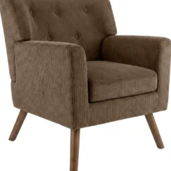 CLP Fauteuil Kioni bruin Frame - Ribstof - donkerbruin