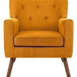 CLP Fauteuil Kioni bruin Frame - Ribstof - oranje
