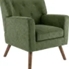 CLP Fauteuil Kioni bruin Frame - Ribstof - groen