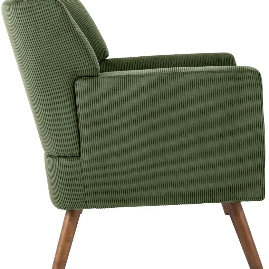 CLP Fauteuil Kioni bruin Frame - Ribstof - groen