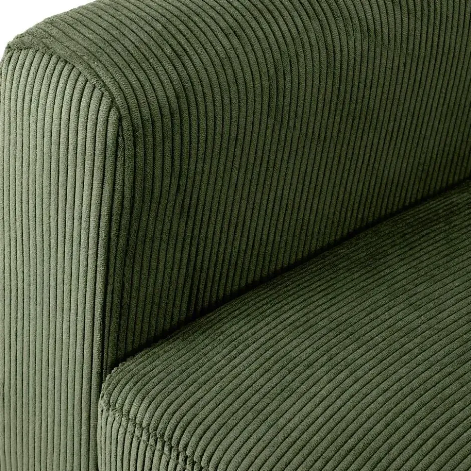 CLP Fauteuil Kioni bruin Frame - Ribstof - groen