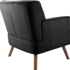 CLP Fauteuil Kioni bruin Frame - Ribstof - zwart