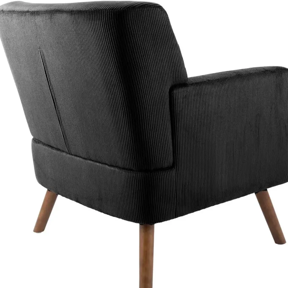 CLP Fauteuil Kioni bruin Frame - Ribstof - zwart