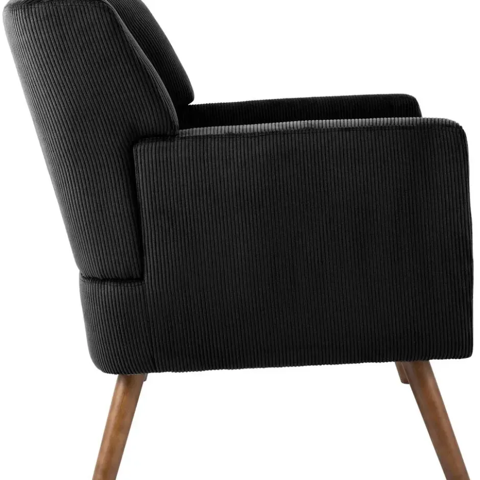 CLP Fauteuil Kioni bruin Frame - Ribstof - zwart