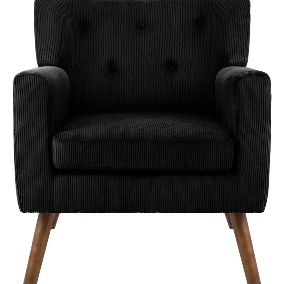 CLP Fauteuil Kioni bruin Frame - Ribstof - zwart