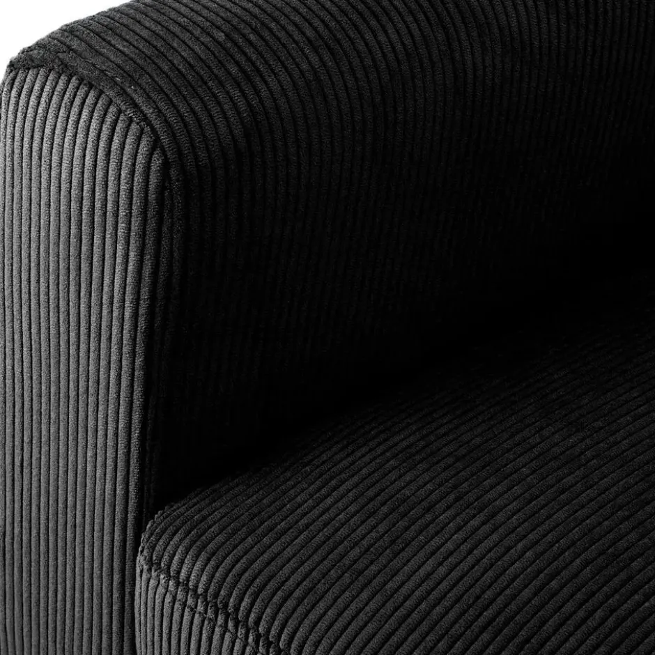 CLP Fauteuil Kioni bruin Frame - Ribstof - zwart