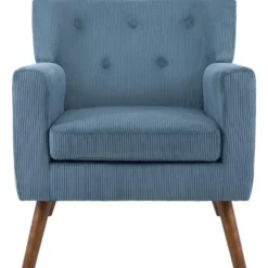 CLP Fauteuil Kioni bruin Frame - Ribstof - blauw